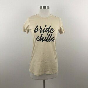 Bella Canvas Shirt Women Medium Sand Colored Black